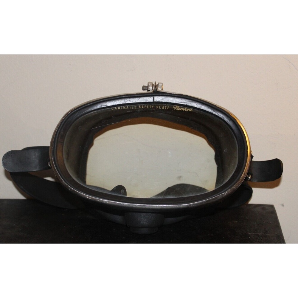 VINTAGE 1960's NEMROD REGENT CLASSIC BLACK OVAL SCUBA DIVING MASK -Made in Japan